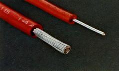 Extra-thick cable used for high-current lines (Right : conventional cable)